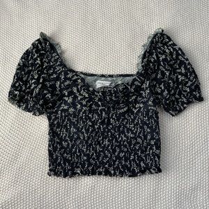 Urban Outfitters | UO Smocked Square Neck Top | Size S